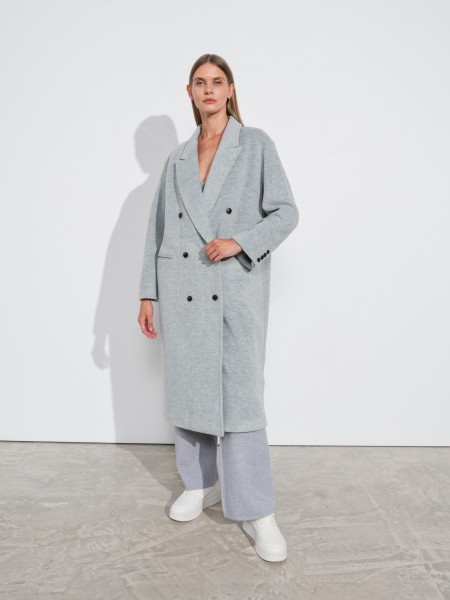 Long coat with button closure
