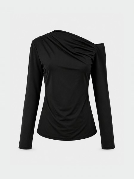 Asymmetrical draped top