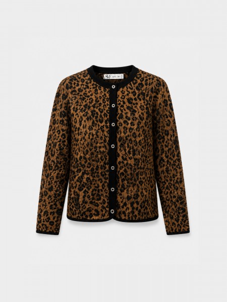 Animal print knit jacket