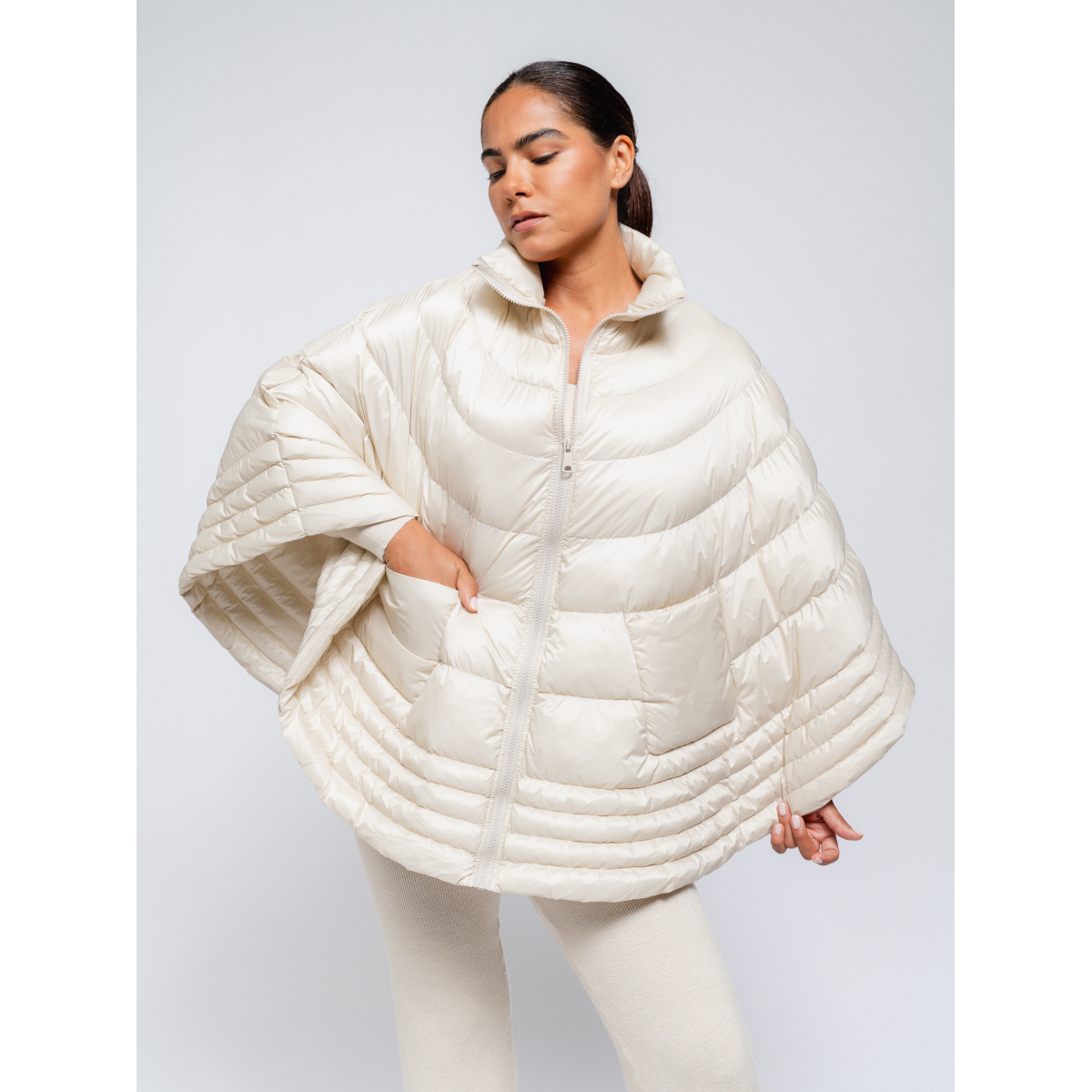 Puffer cape coat on sale